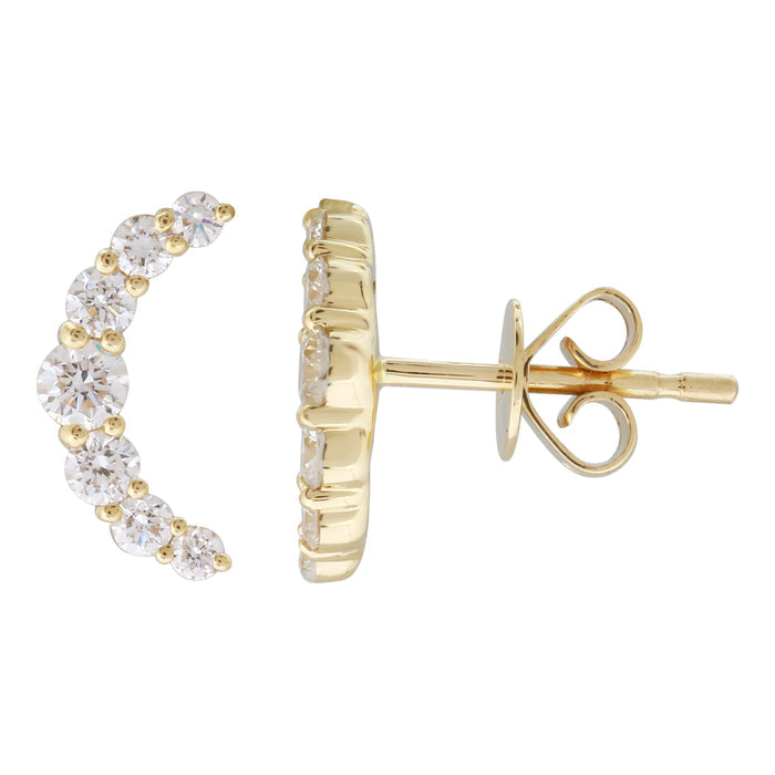 Crescent Moon Studs