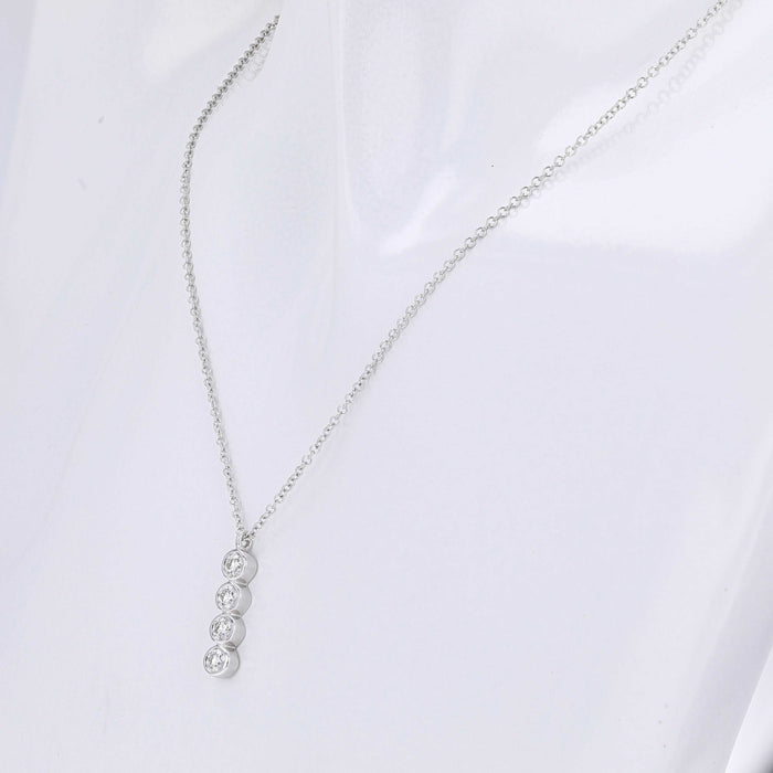 White Gold Bezel Pendant Necklace