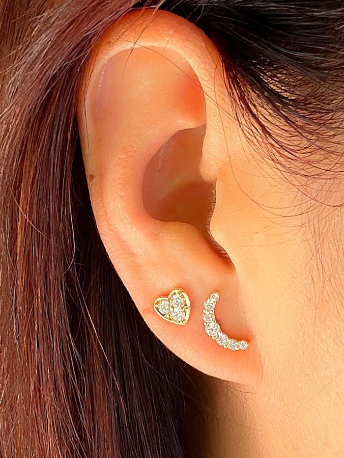 Diamond Heart Studs