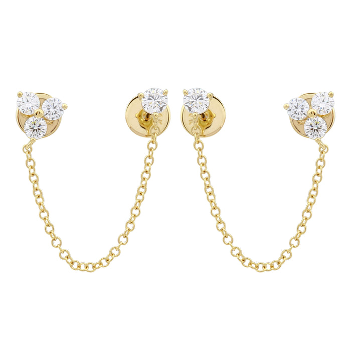 Chain Link Double Stud Earrings