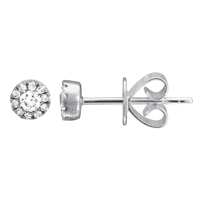 14k White Gold Diamond Stud Earrings