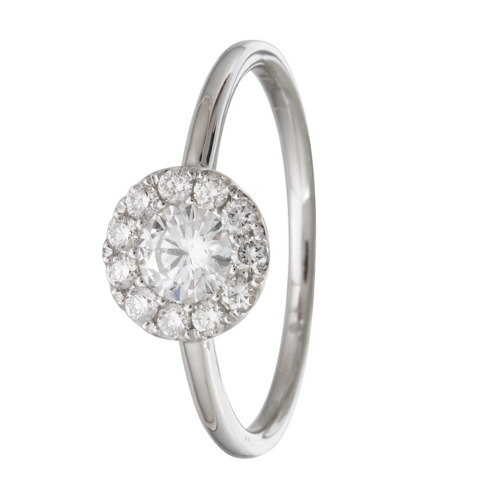 Halo Diamond Cluster Ring