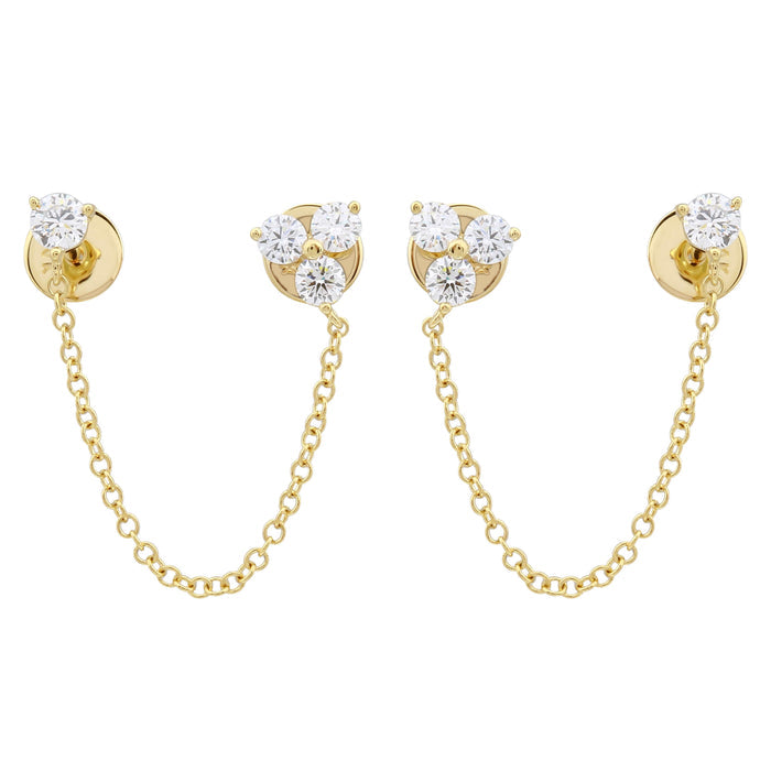 Chain Link Double Stud Earrings