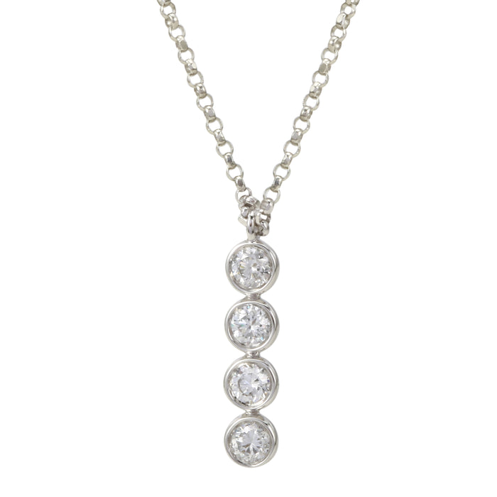 White Gold Bezel Pendant Necklace
