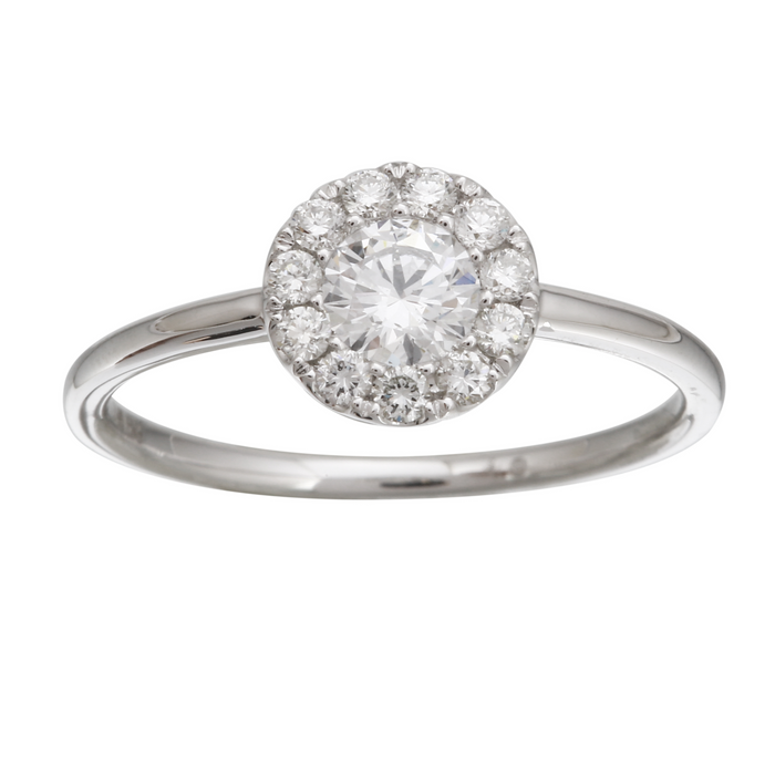 Halo Diamond Cluster Ring