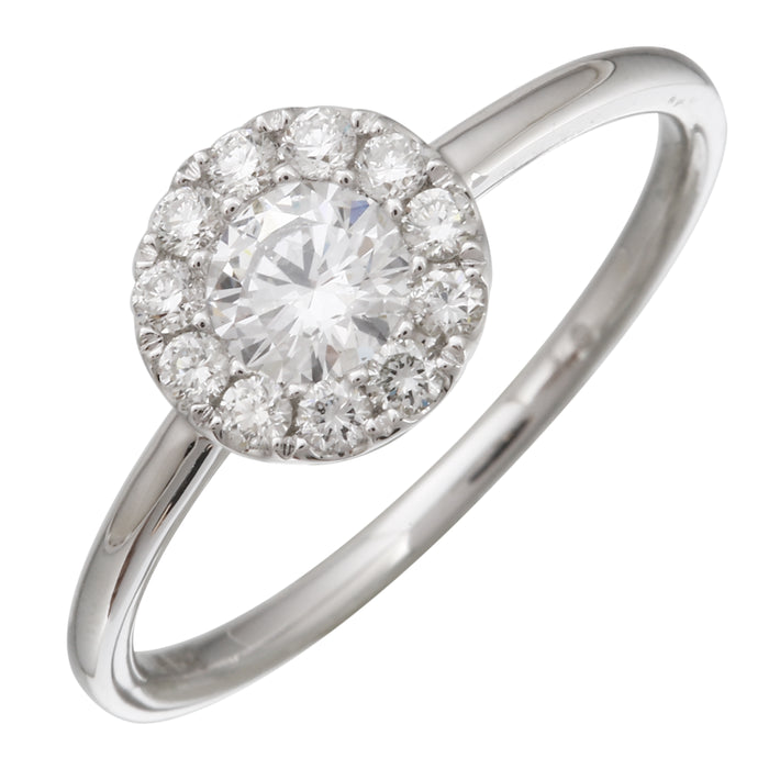 Halo Diamond Cluster Ring