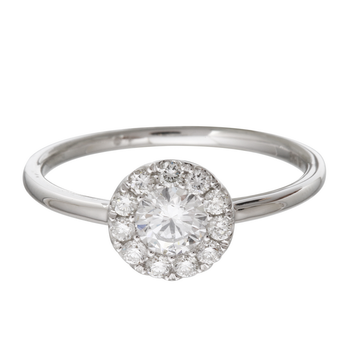 Halo Diamond Cluster Ring