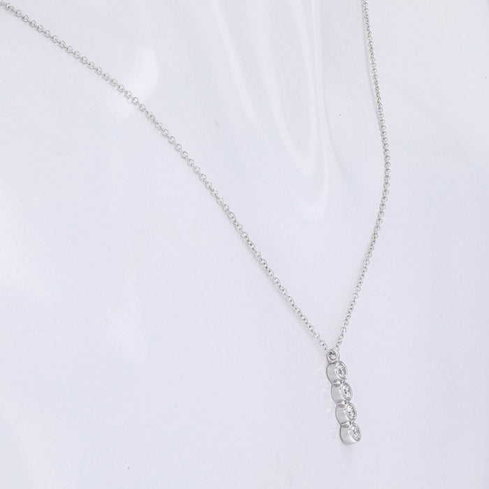 White Gold Bezel Pendant Necklace