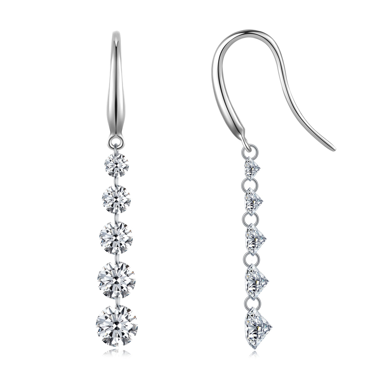 2.02 CT Lab Diamond Round Earrings in 14K White Gold