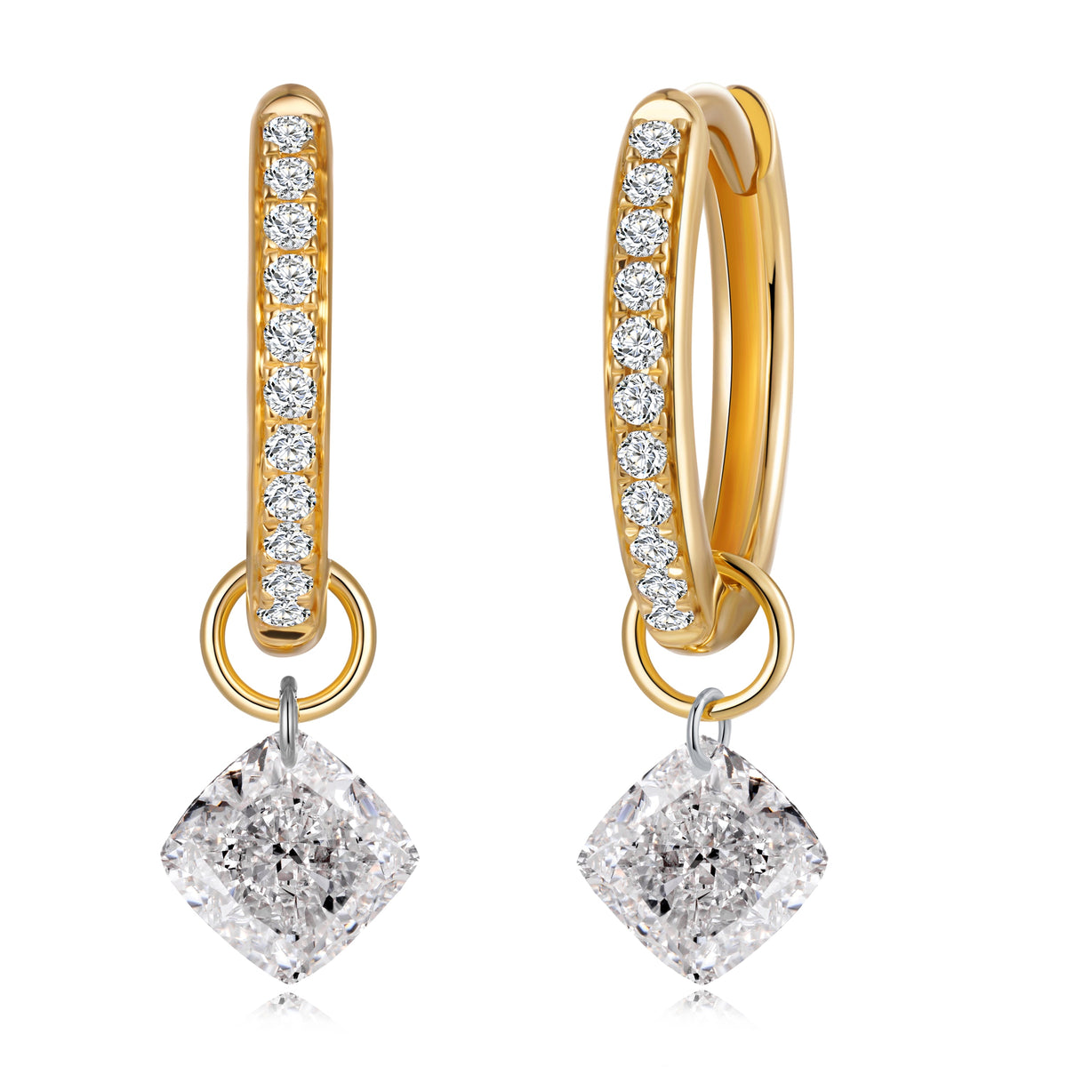 0.99 CT Lab Diamond Earrings in 14K Yellow Gold