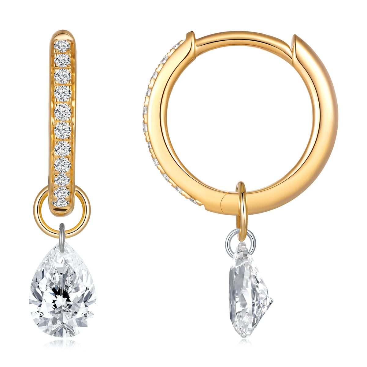 0.99 CT Lab Diamond Earrings in 14K Yellow Gold