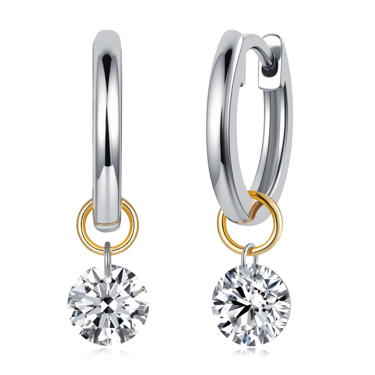 0.75 CT Lab Diamond Round Earrings in 14K White Gold