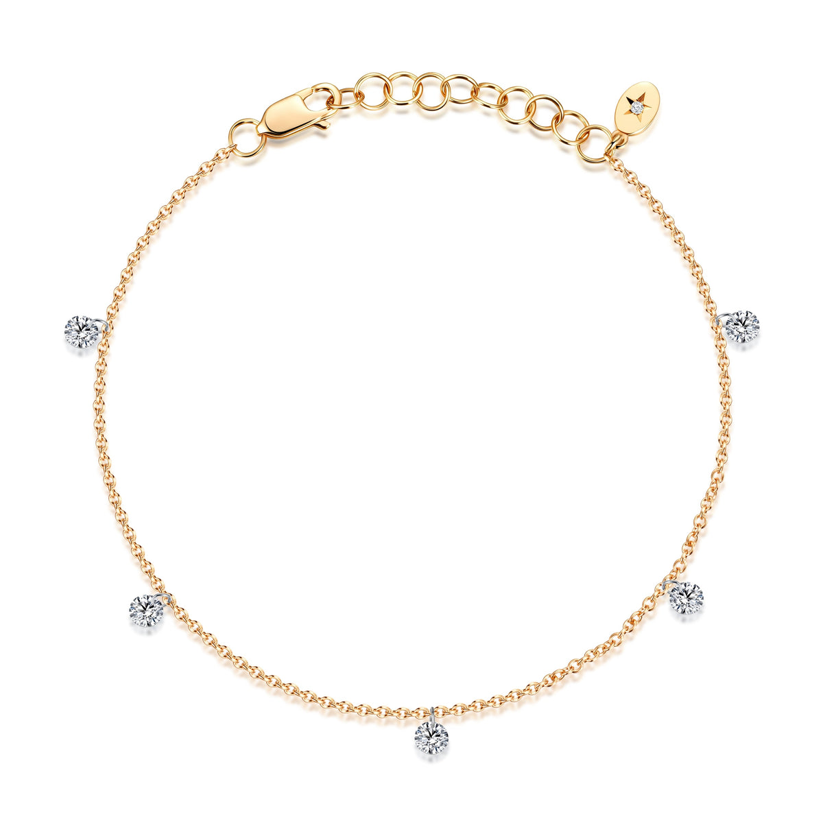 0.6 CT Lab Diamond Bracelet in 14K Yellow Gold