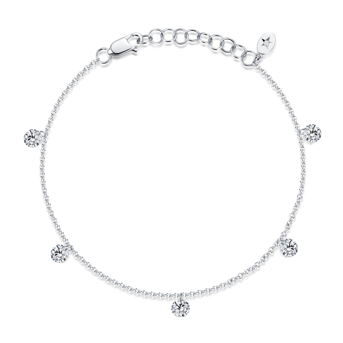 0.91 CT Lab Diamond Bracelet in 14K White Gold
