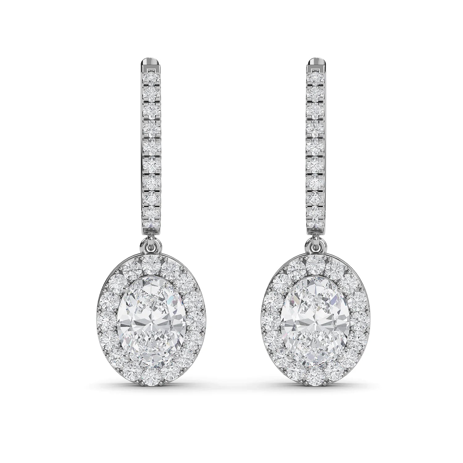 Diamond Hoop Oval Earrings