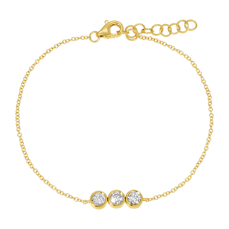 1.02 CT Lab Diamond Bangle in 14K Yellow Gold