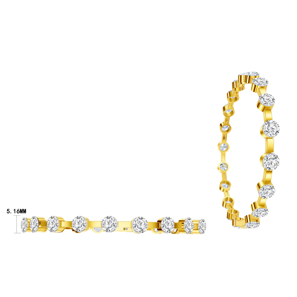 8.9 CT Lab Diamond Bracelet in 14K Yellow Gold