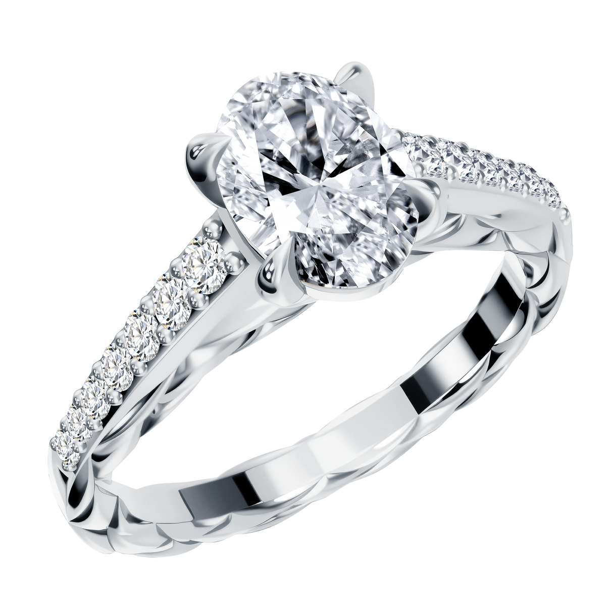 0.2 CT Lab Diamond Ring in 14K White Gold