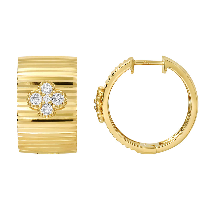 Lab-Grown Diamond Earrings in 14K Yellow Gold-Plated Sterling Silver - SL067LDE5YCA1