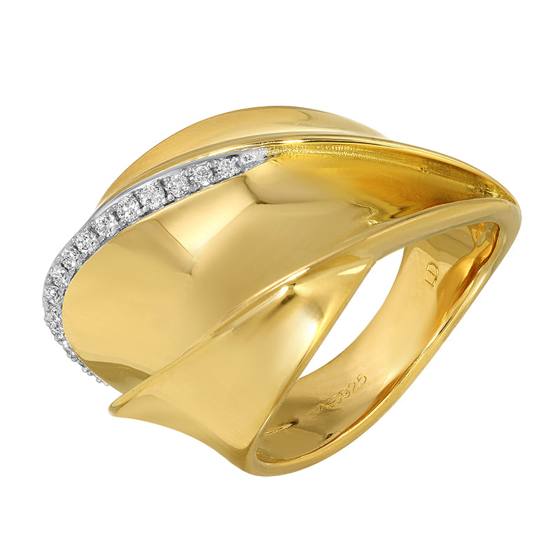 Lab-Grown Diamond Ring in 14K Yellow Gold-Plated Sterling Silver - SL088LDR5YCA1