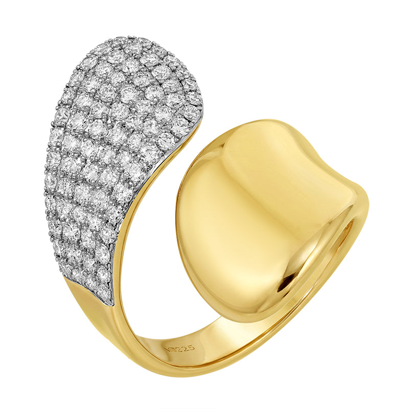 Lab-Grown Diamond Ring in 14K Yellow Gold-Plated Sterling Silver - SL090LDR5YCA1