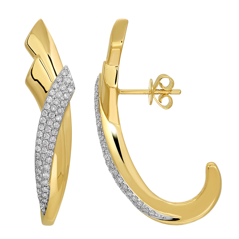 Lab-Grown Diamond Earrings in 14K Yellow Gold-Plated Sterling Silver - SL098LDE5YCA1
