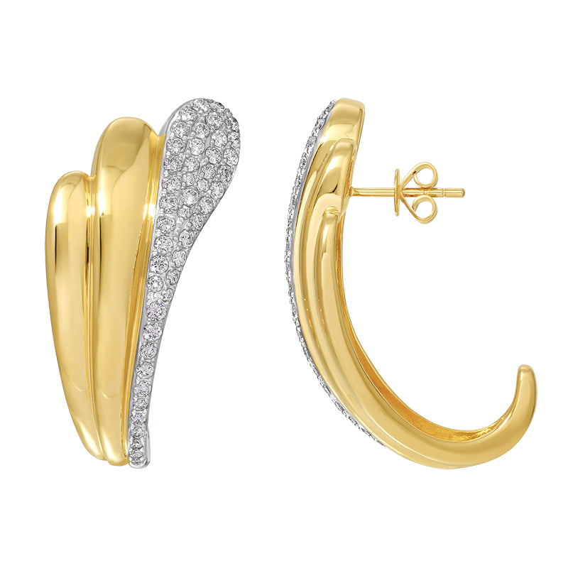 Lab-Grown Diamond Earrings in 14K Yellow Gold-Plated Sterling Silver - SL100LDE5YCA1