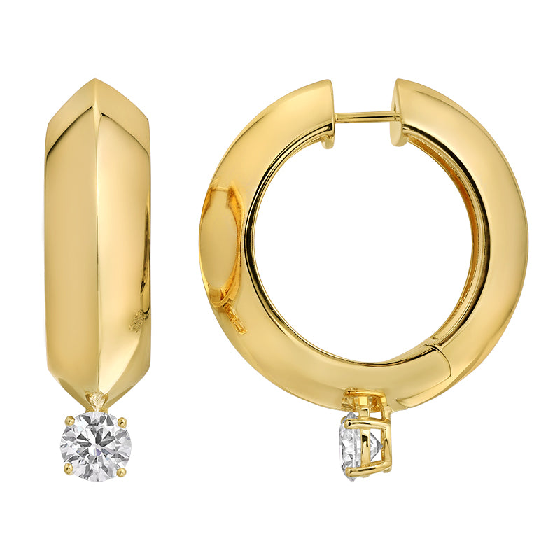Lab-Grown Diamond Earrings in 14K Yellow Gold-Plated Sterling Silver - SL102LDE5YCA1