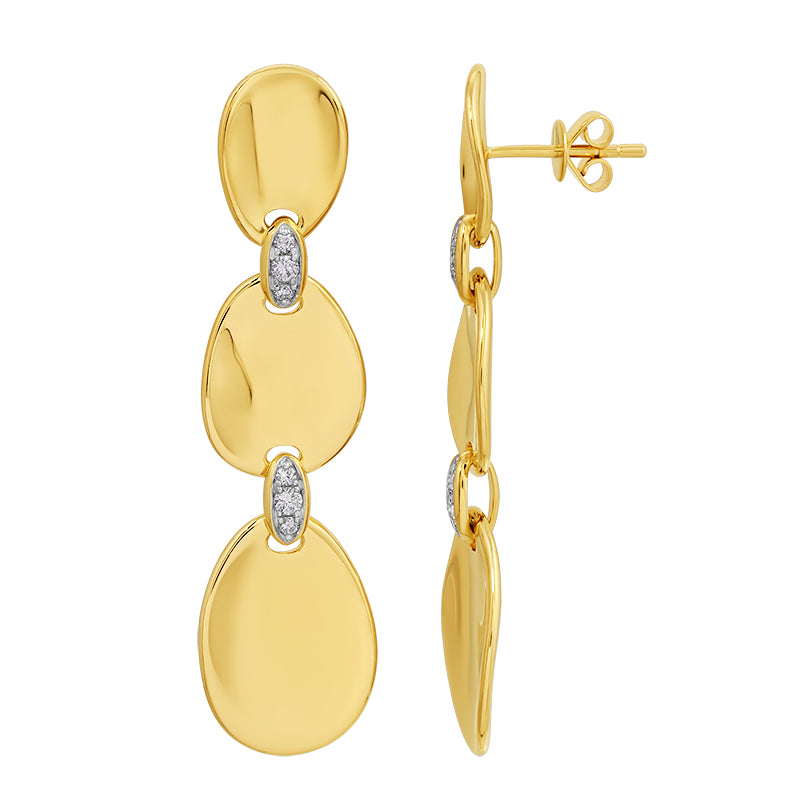 Lab-Grown Diamond Earrings in 14K Yellow Gold-Plated Sterling Silver - SL110LDE5YCA1