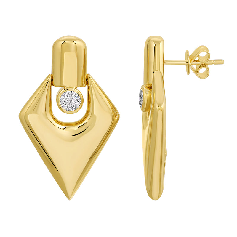 Lab-Grown Diamond Earrings in 14K Yellow Gold-Plated Sterling Silver - SL113LDE5YCA1