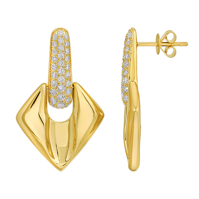 Lab-Grown Diamond Earrings in 14K Yellow Gold-Plated Sterling Silver - SL114LDE5YCA1