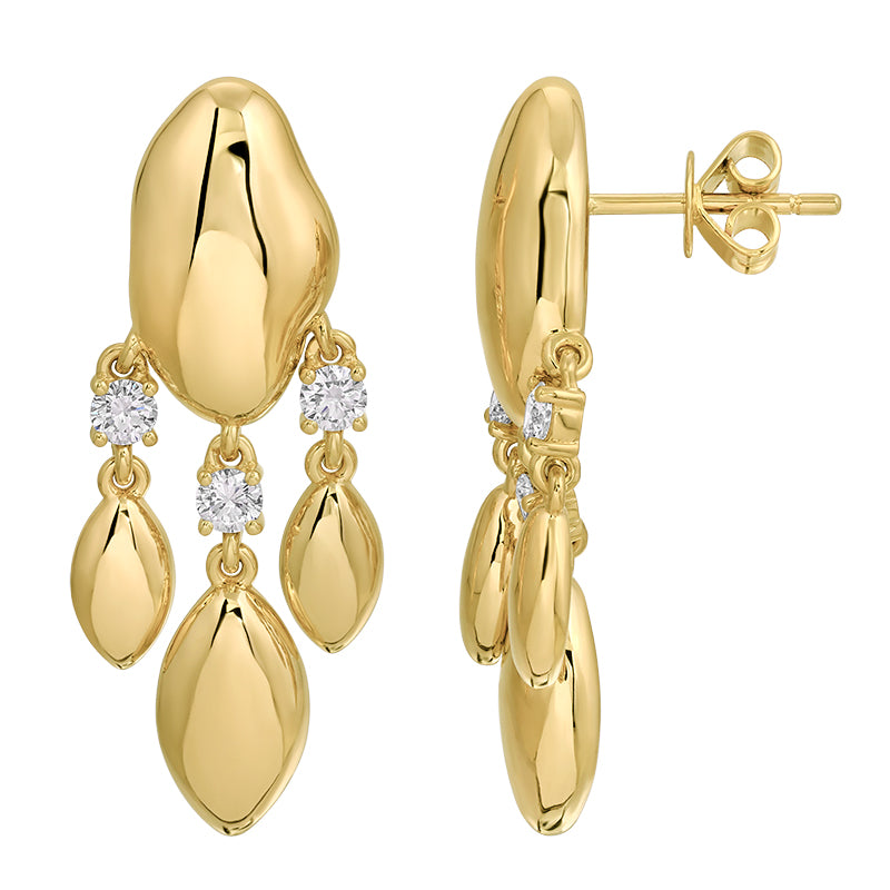 Lab-Grown Diamond Earrings in 14K Yellow Gold-Plated Sterling Silver - SL120LDE5YCA1