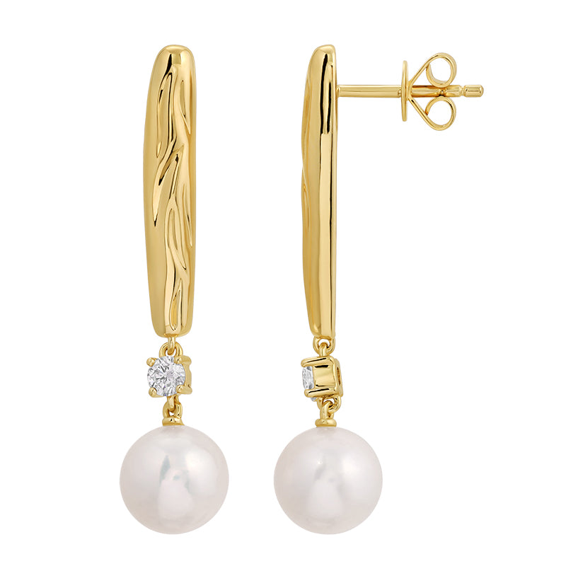 Lab-Grown Diamond Earrings in 14K Yellow Gold-Plated Sterling Silver - SL124LDE5YCA1