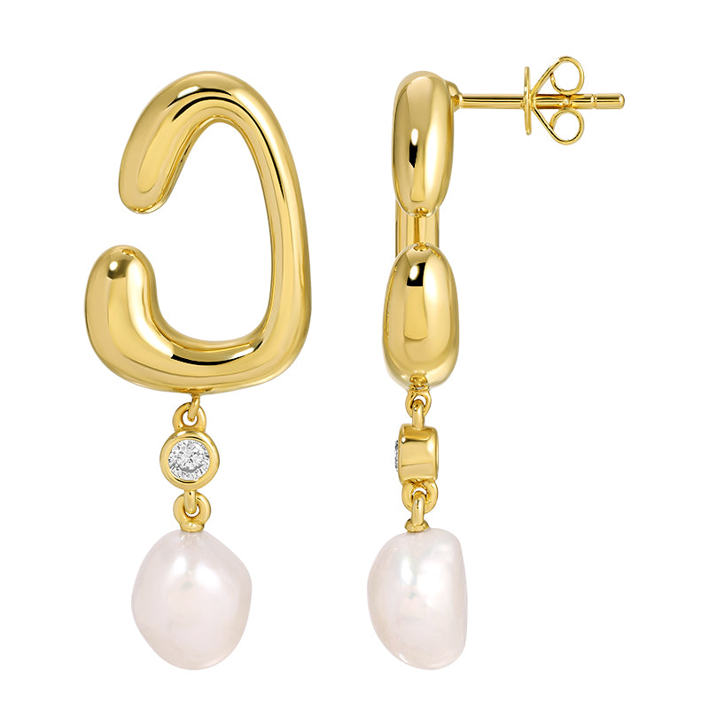Lab-Grown Diamond Earrings in 14K Yellow Gold-Plated Sterling Silver - SL128LDE5YCA1