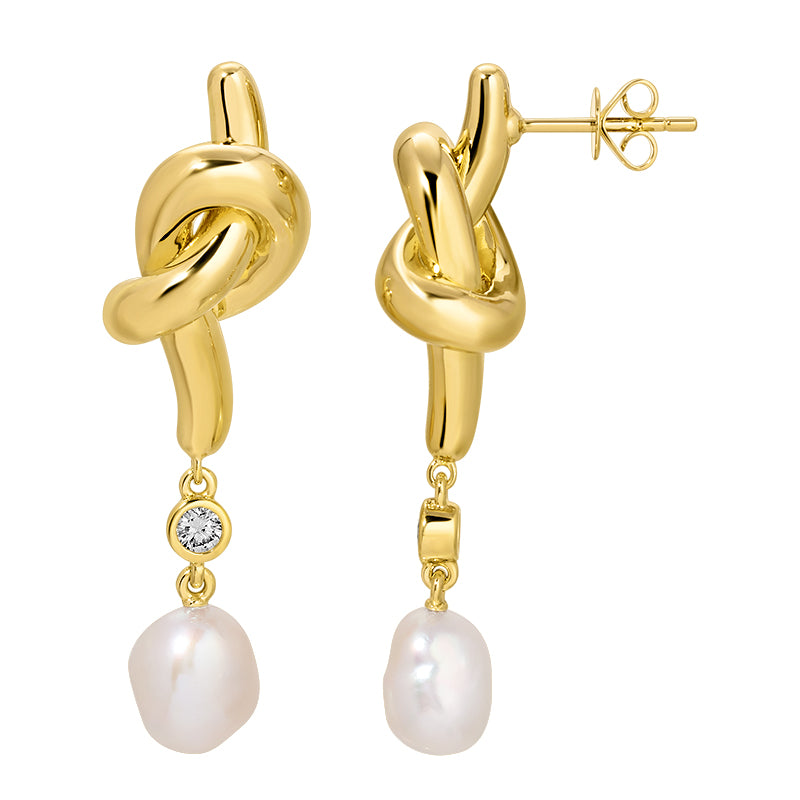 Lab-Grown Diamond Earrings in 14K Yellow Gold-Plated Sterling Silver - SL129LDE5YCA1