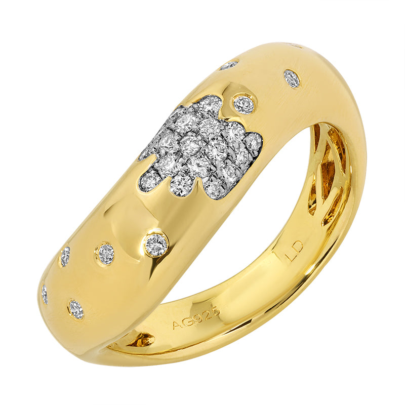 Lab-Grown Diamond Ring in 14K Yellow Gold-Plated Sterling Silver - SL130LDR5YCA1