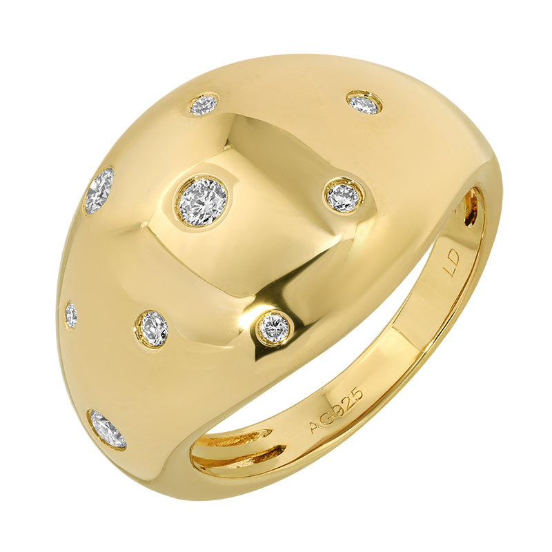Lab-Grown Diamond Ring in 14K Yellow Gold-Plated Sterling Silver - SL131LDR5YCA1