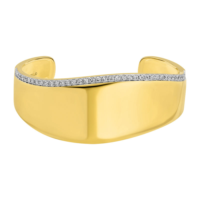 Lab-Grown Diamond Bangle in 14K Yellow Gold-Plated Sterling Silver - SL140LDL5YCA1