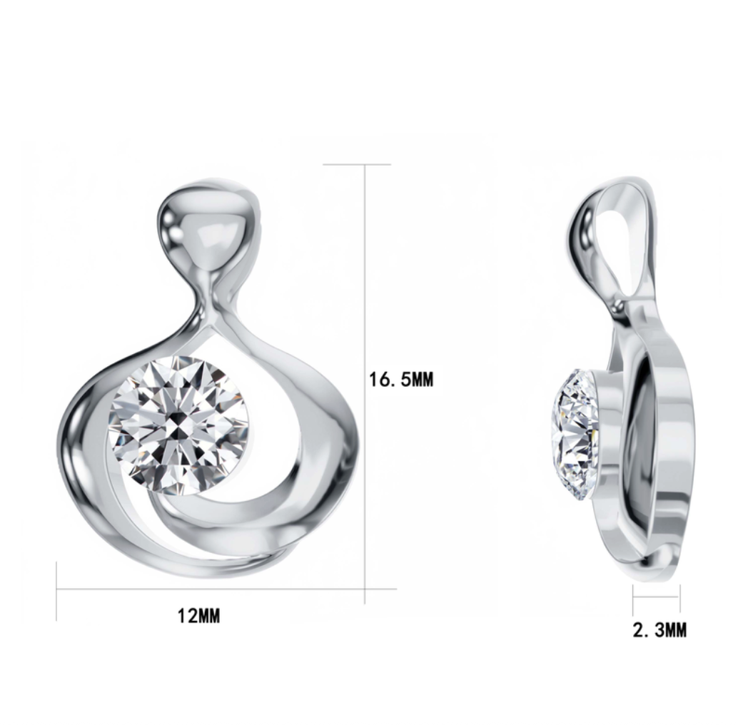 0.45 CT Lab Diamond Necklace in 14K White Gold