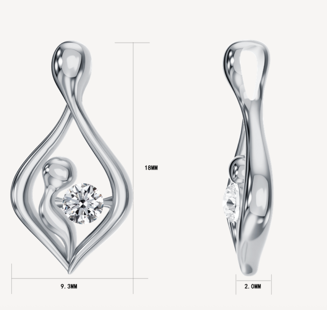 Lab Diamond Necklace in 14K White Gold
