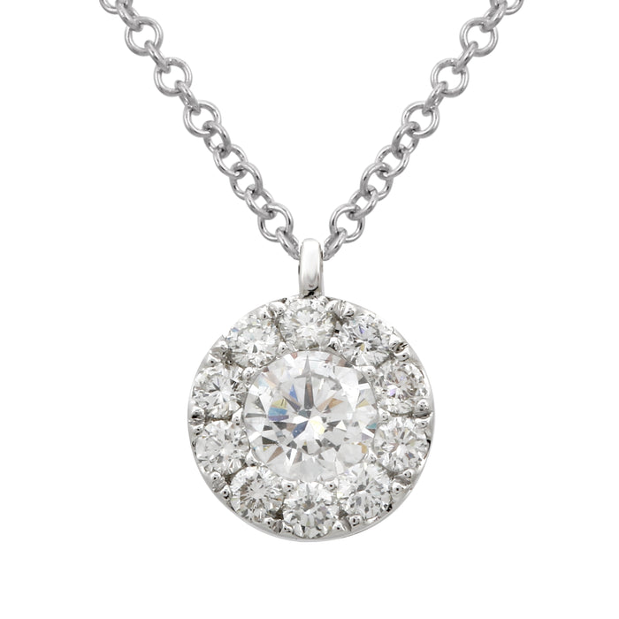 Diamond Halo Cluster Necklace