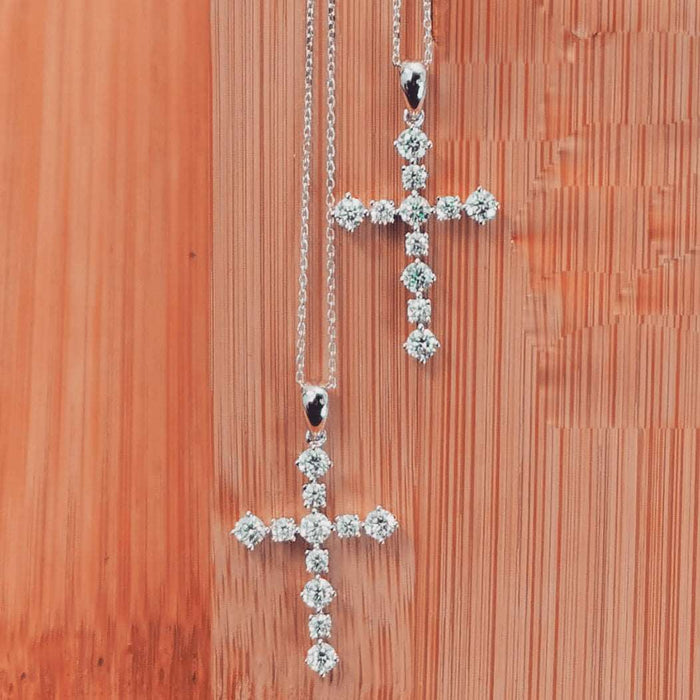 1/2 Carat Lab Grown Diamond Cross Necklace
