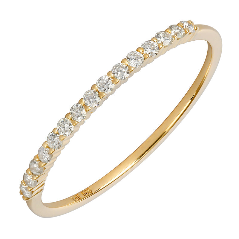 Mini Studded Yellow Gold Ring