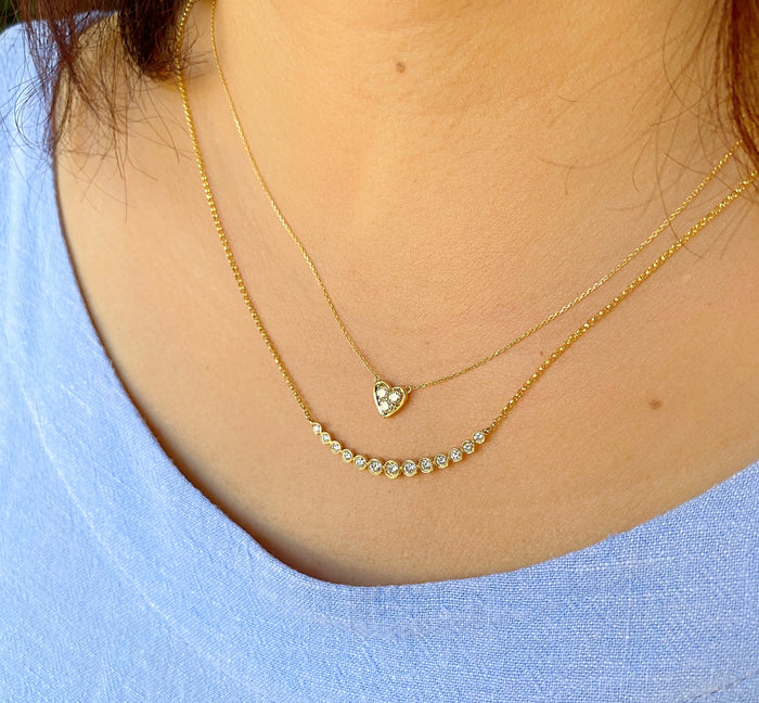 Curved Bar Pendant Necklace