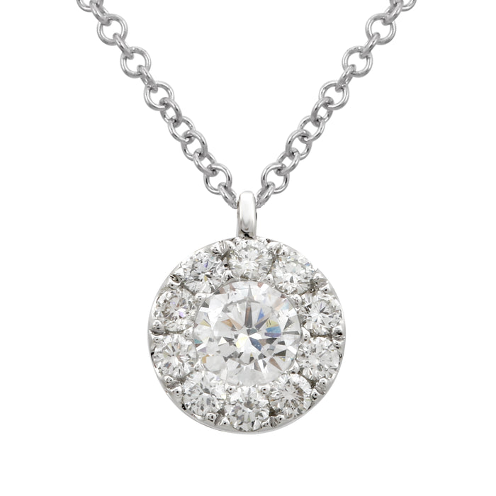Diamond Halo Cluster Necklace