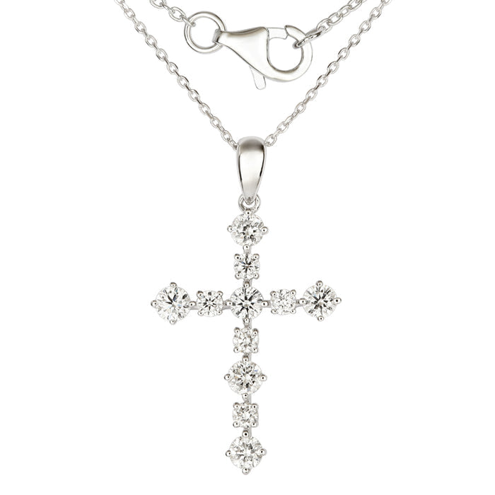 1/2 Carat Lab Grown Diamond Cross Necklace