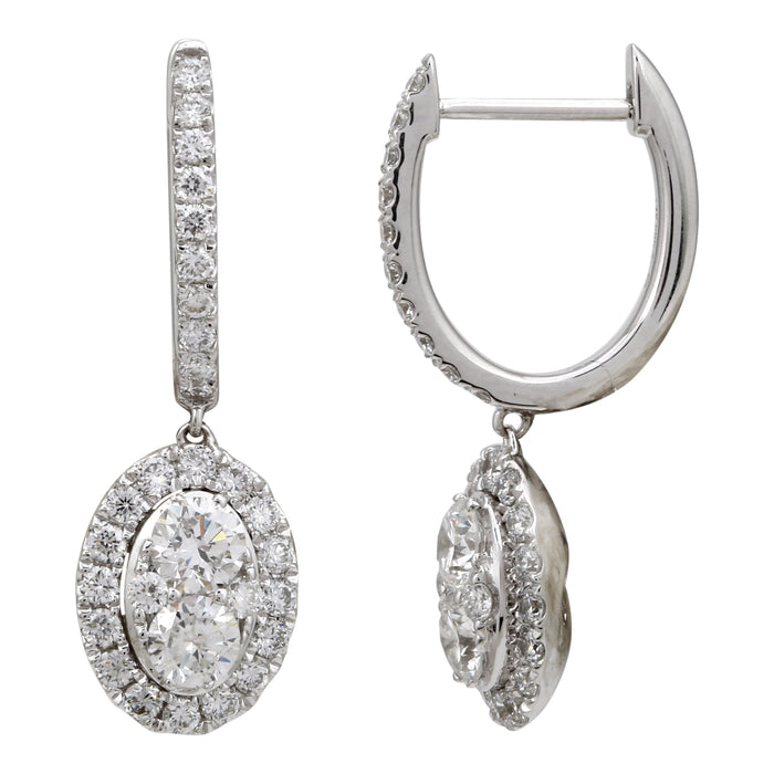 Diamond Hoop Oval Earrings