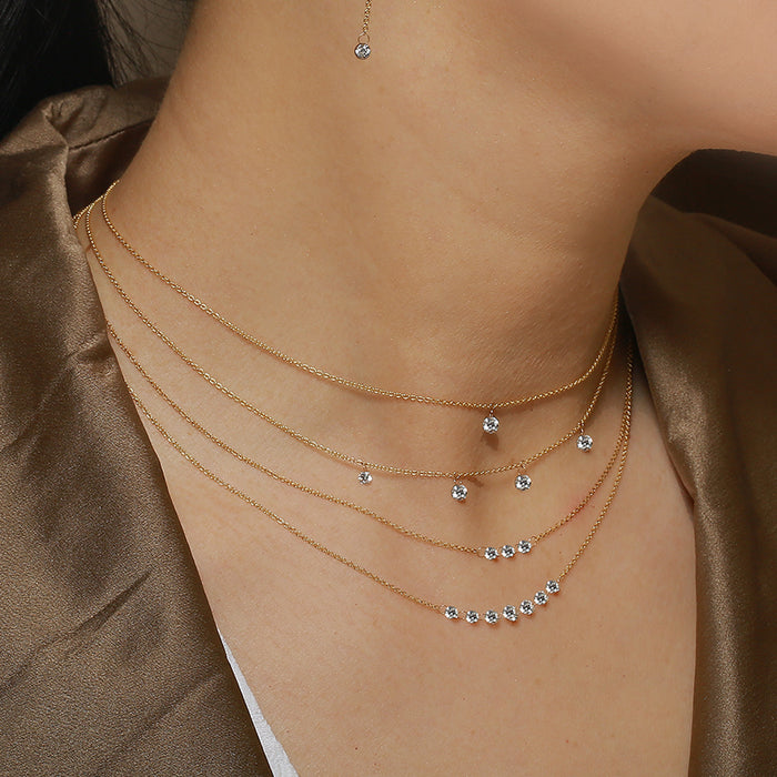 Single Drilled Diamond Float Necklace