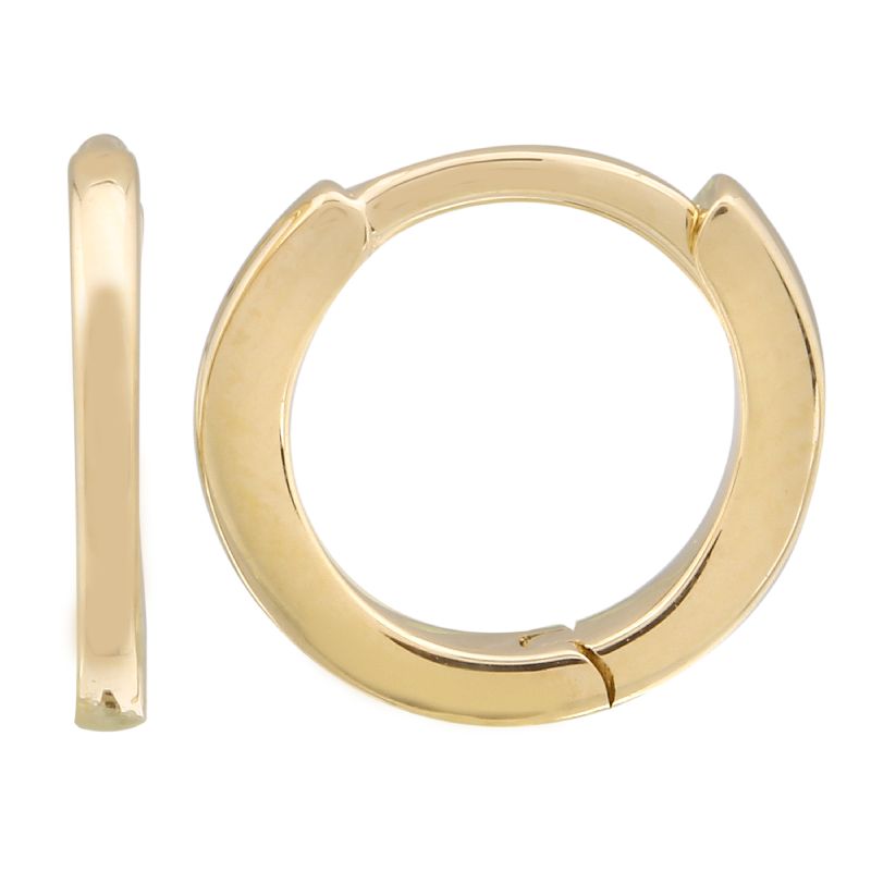 14k Yellow Gold Eternity Mini Round Huggie Earrings