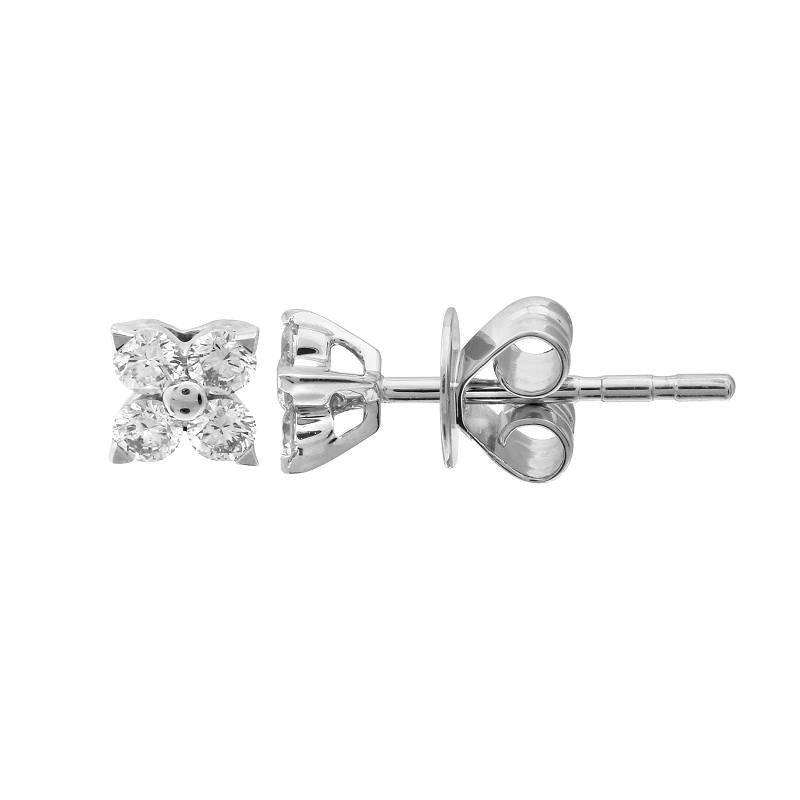 14k White Gold Diamond Stud Earrings